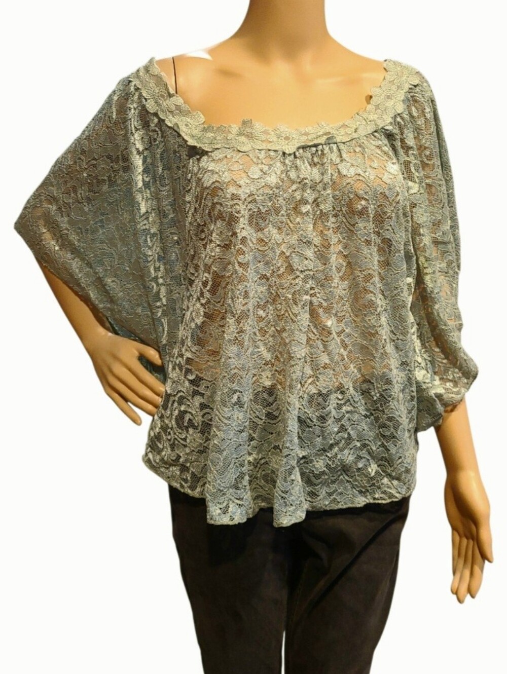 Rue21 SAGE GREEN LACE SHRUG COVERUP SHIRT